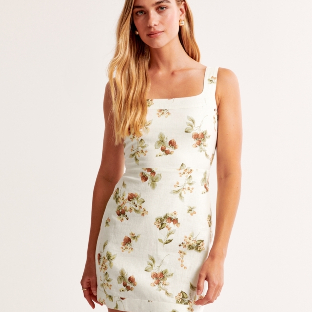 Floral Print White Dress